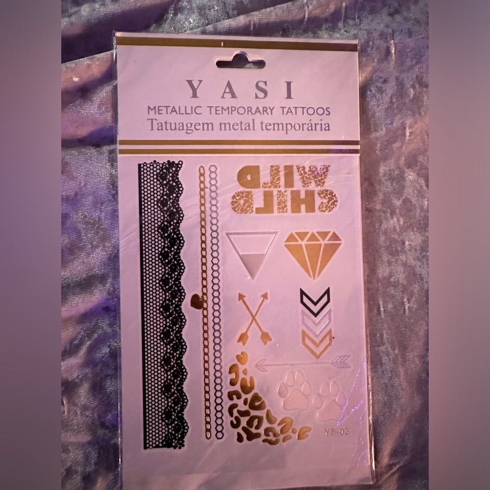 Gold temporary tattoos